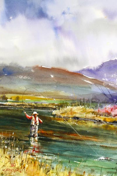 Serene Watercolors: Fishing II by Dean Crouser
