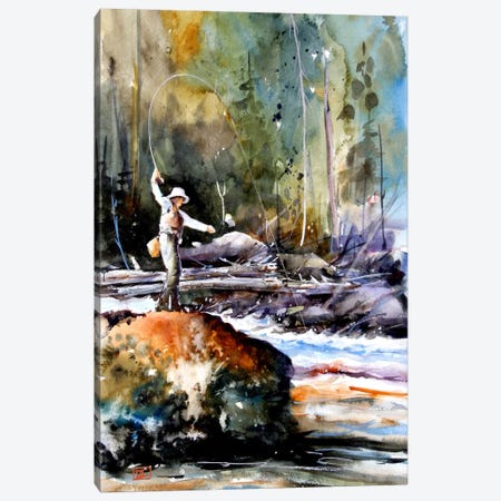 Fishing in the Wild Canvas Print #DCR57} by Dean Crouser Canvas Art Print