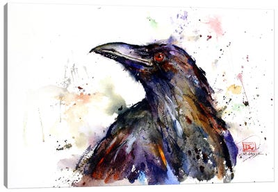 Crow Canvas Art Print - Colorful Contemporary