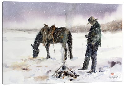 Halt Canvas Art Print - Cowboy & Cowgirl Art