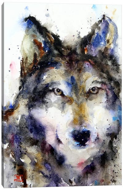 Wolf II Canvas Art Print - Rustic Décor
