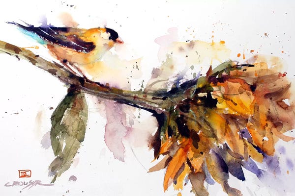 Watercolor Flowers: Sitting on the Tree by Dean Crouser