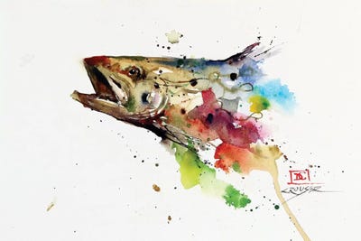 Abstract Trout by Dean Crouser framed canvas print