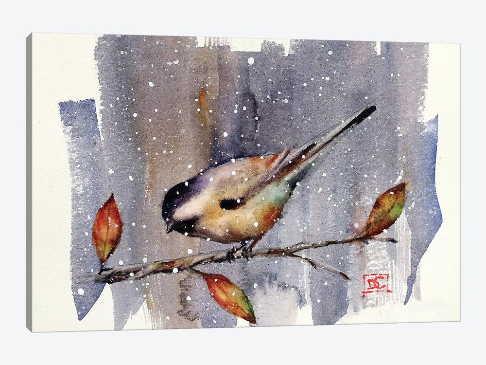 Chickadee Snow by Dean Crouser 1-piece Canvas Artwork