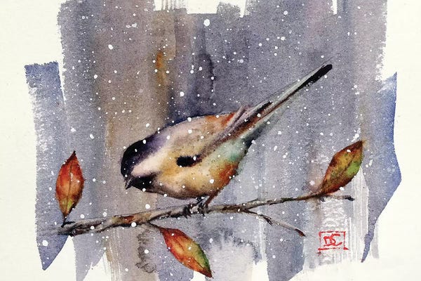Rustic Winter: Chickadee Snow by Dean Crouser