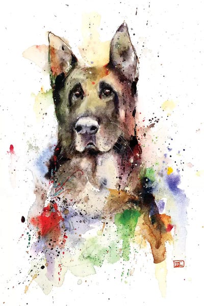 German Shepherd by Dean Crouser framed canvas print