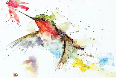 Hummer & Flower by Dean Crouser art print