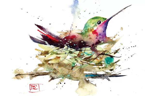 Dean Crouser: Hummer In Nest by Dean Crouser