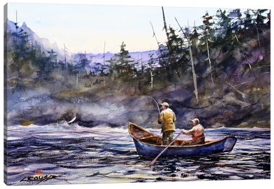 In the Boat Canvas Art Print - Cabin & Lodge Décor