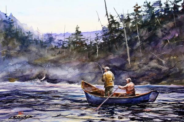 Intricate Watercolors: In the Boat by Dean Crouser