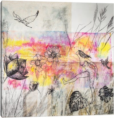 On The Path Of Herons Canvas Art Print - Heron Art