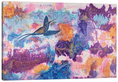 Blue Humming Bird Canvas Art Print - Daniela Carletti