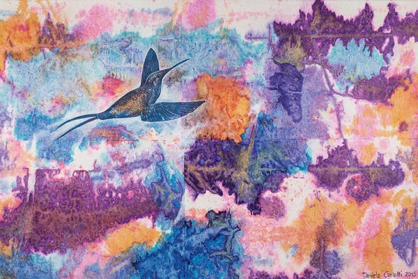 Hummingbirds: Blue Humming Bird by Daniela Carletti