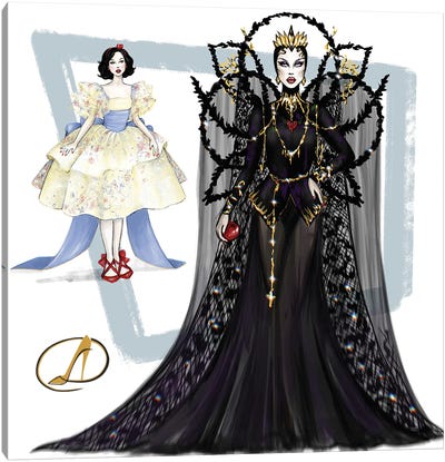 Evil Queen And Snow White Canvas Art Print - Evil Queen