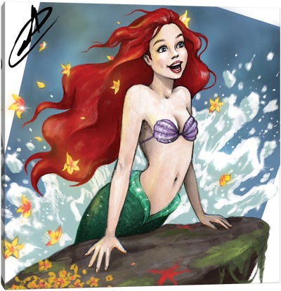 Ariel Canvas Art Print - The Little Mermaid