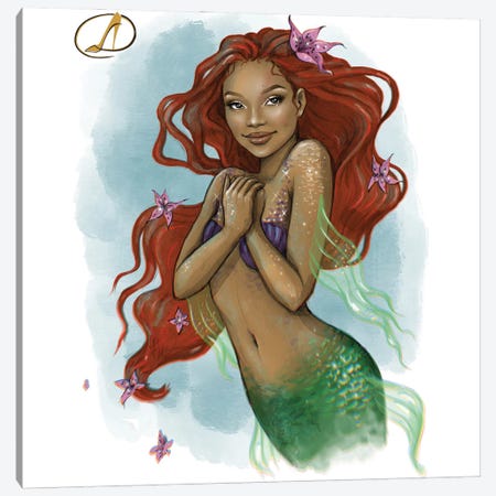 Little Mermaid Canvas Print #DCV20} by Danilo Cerovic Canvas Art Print