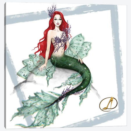 Little Mermaid Fashion Canvas Print #DCV21} by Danilo Cerovic Art Print