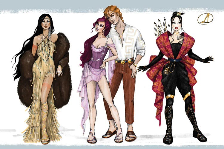 Pocahontas, Mulan, Hercules And Meg