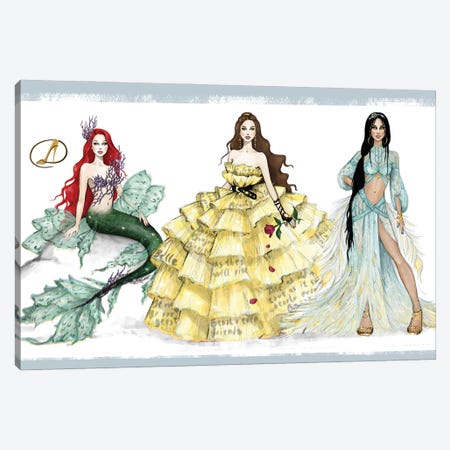 Ariel, Belle, Jasmine Canvas Print #DCV2} by Danilo Cerovic Canvas Artwork