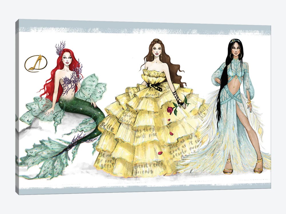 Ariel, Belle, Jasmine by Danilo Cerovic 1-piece Art Print