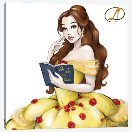 Belle With A Book Canvas Print #DCV5} by Danilo Cerovic Canvas Art Print