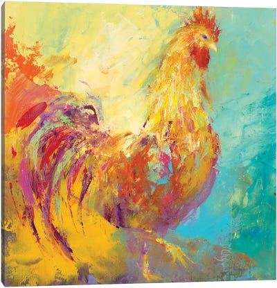 Funky Chicken I Canvas Art Print - Chicken & Rooster Art