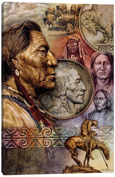 Five Cent Peace Canvas Art Print - Indigenous & Native American Culture