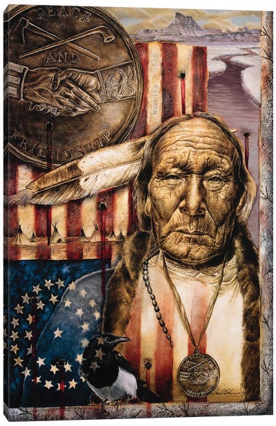 When Colors Bleed II Canvas Art Print - Indigenous & Native American Culture