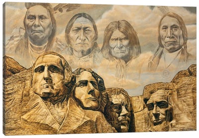 Founding Fathers Canvas Art Print - Mount Rushmore National Memorial