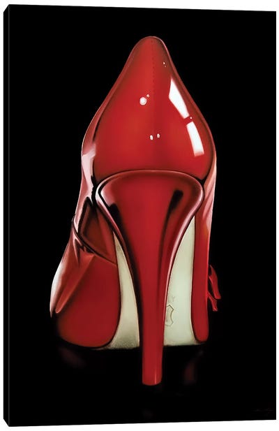 Red Heel Canvas Art Print - Shoe Art