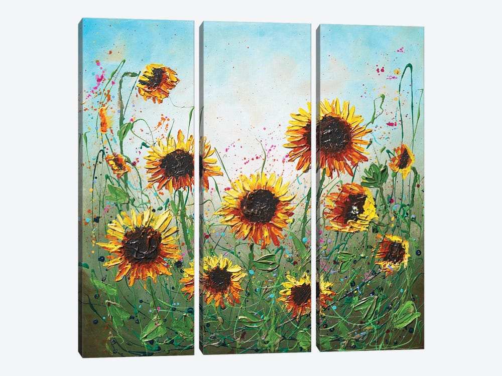 Blossoming Sunflowers by Amanda Dagg 3-piece Canvas Artwork
