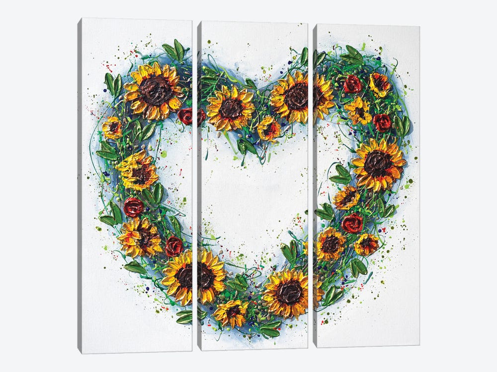 May Your Heart Bloom With Love by Amanda Dagg 3-piece Canvas Art Print