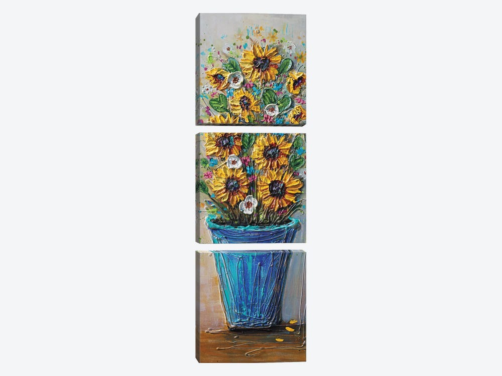 Forever Summer Flowers by Amanda Dagg 3-piece Canvas Print
