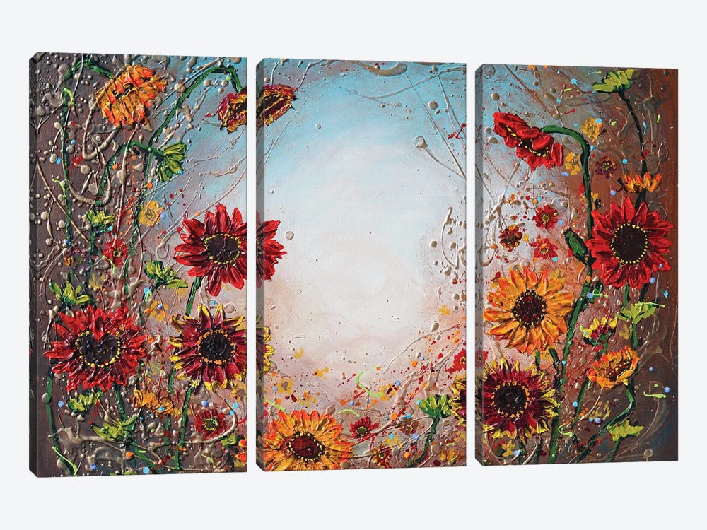 Autumn Sunflowers by Amanda Dagg 3-piece Canvas Art Print