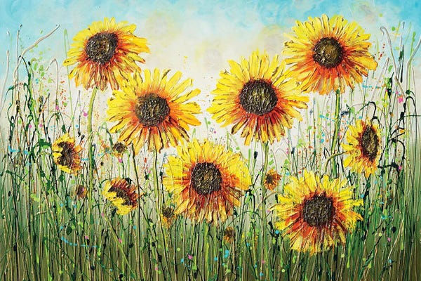 Fine Art Print: Sunflowers Basking In The Sun by Amanda Dagg