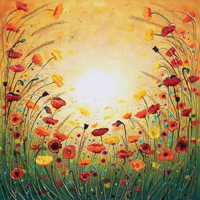 Sunshine Joyous Flowers by Amanda Dagg canvas print