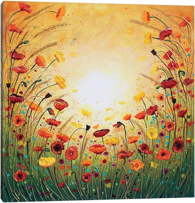 Sunshine Joyous Flowers Canvas Art Print - Wildflowers