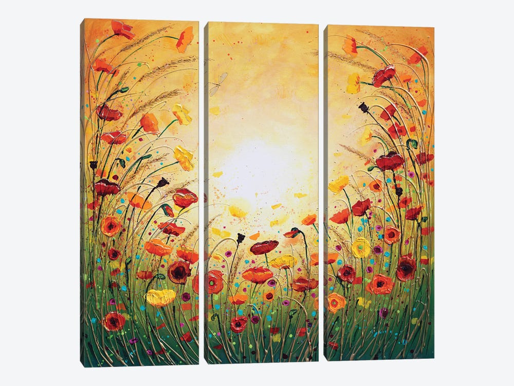Sunshine Joyous Flowers by Amanda Dagg 3-piece Canvas Art Print