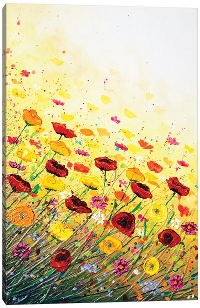 A Bloom Of Happiness Right Canvas Art Print - Field, Grassland & Meadow Art