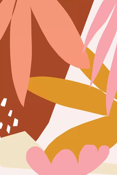 Graphic Leaves by Danse De Lune framed canvas print