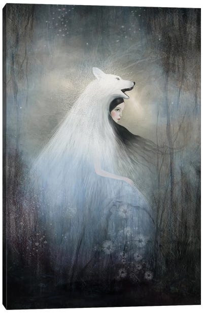Wolf Princess Canvas Art Print - Danse De Lune