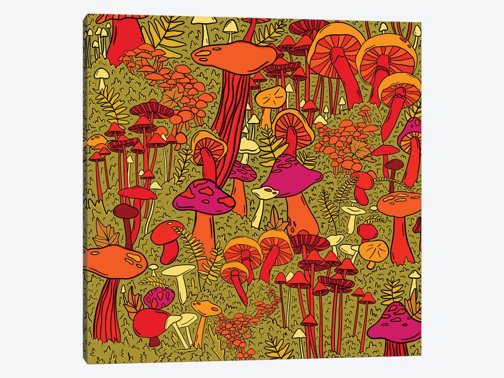 Mushrooms In The Forest 1-piece Art Print