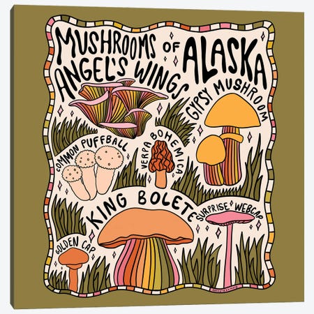 Mushrooms Of Alaska Canvas Print #DDM103} by Doodle By Meg Canvas Art Print