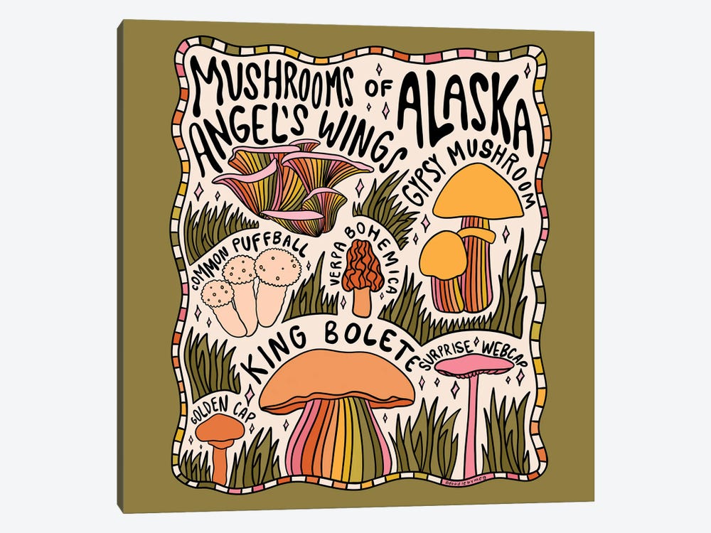 Mushrooms Of Alaska by Doodle By Meg 1-piece Canvas Art Print