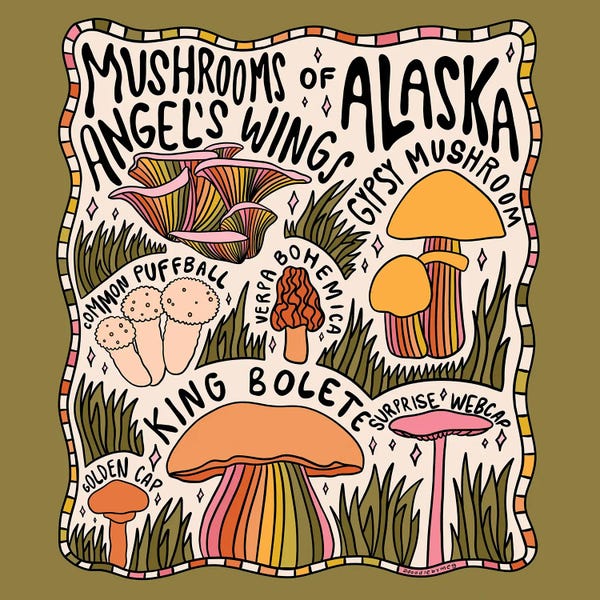 Alaska: Mushrooms Of Alaska by Doodle By Meg