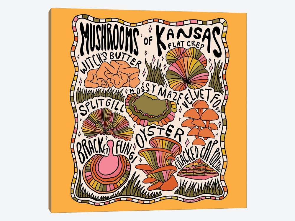 Mushrooms Of Kansas by Doodle By Meg 1-piece Art Print
