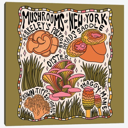 Mushrooms Of New York Canvas Print #DDM108} by Doodle By Meg Canvas Print