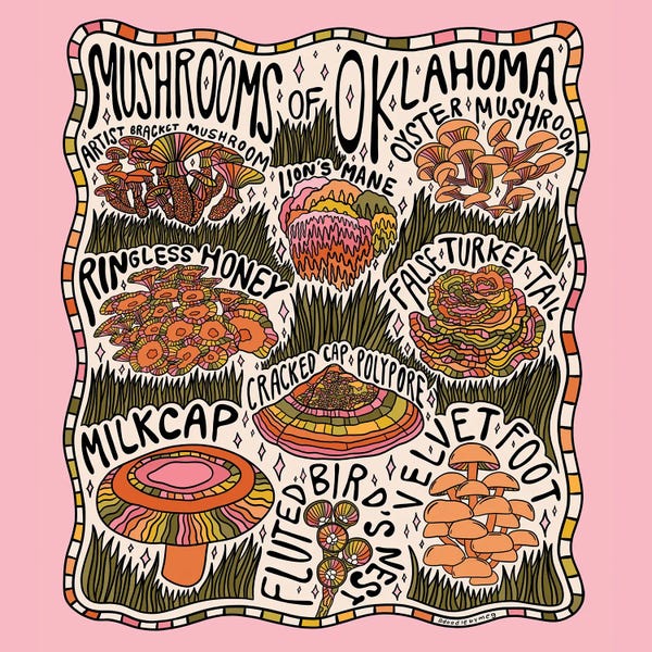 Oklahoma: Mushrooms Of Oklahoma by Doodle By Meg