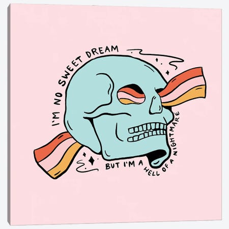 No Sweet Dream Canvas Print #DDM115} by Doodle By Meg Art Print