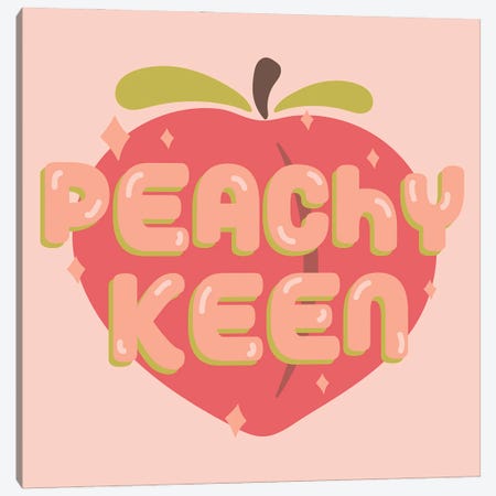 Peachy Keen Canvas Print #DDM118} by Doodle By Meg Canvas Artwork